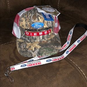 NEW Ford power stroke realtree hat and lanyard